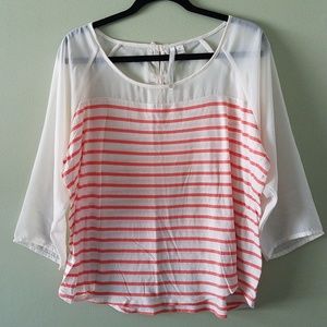 Lauren Conrad | Blouse XL EUC 💗 sheer sleeves